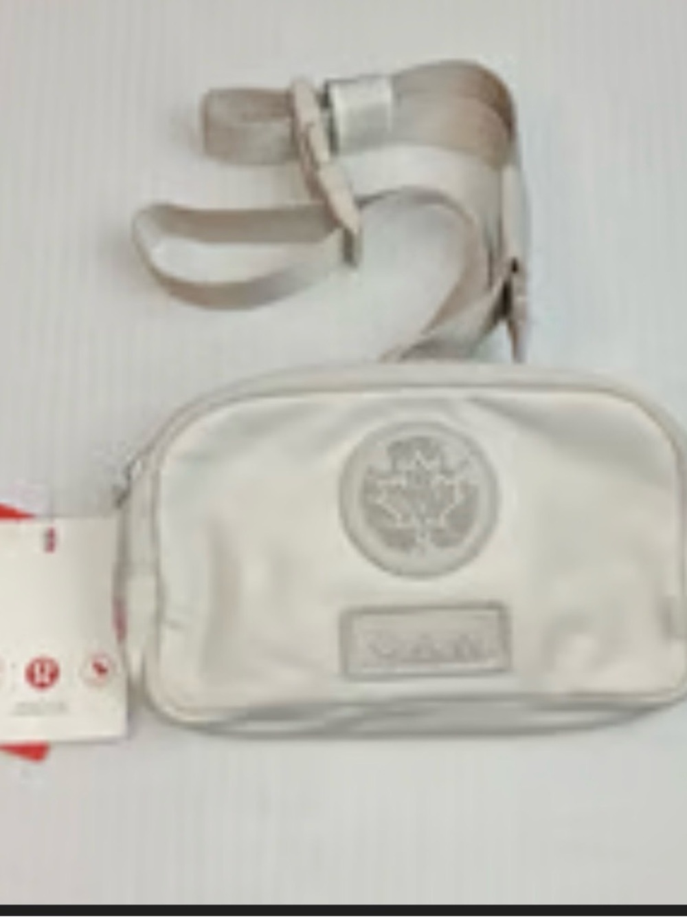 lululemon future legacy mini belt Cream Bag with Maple Logo